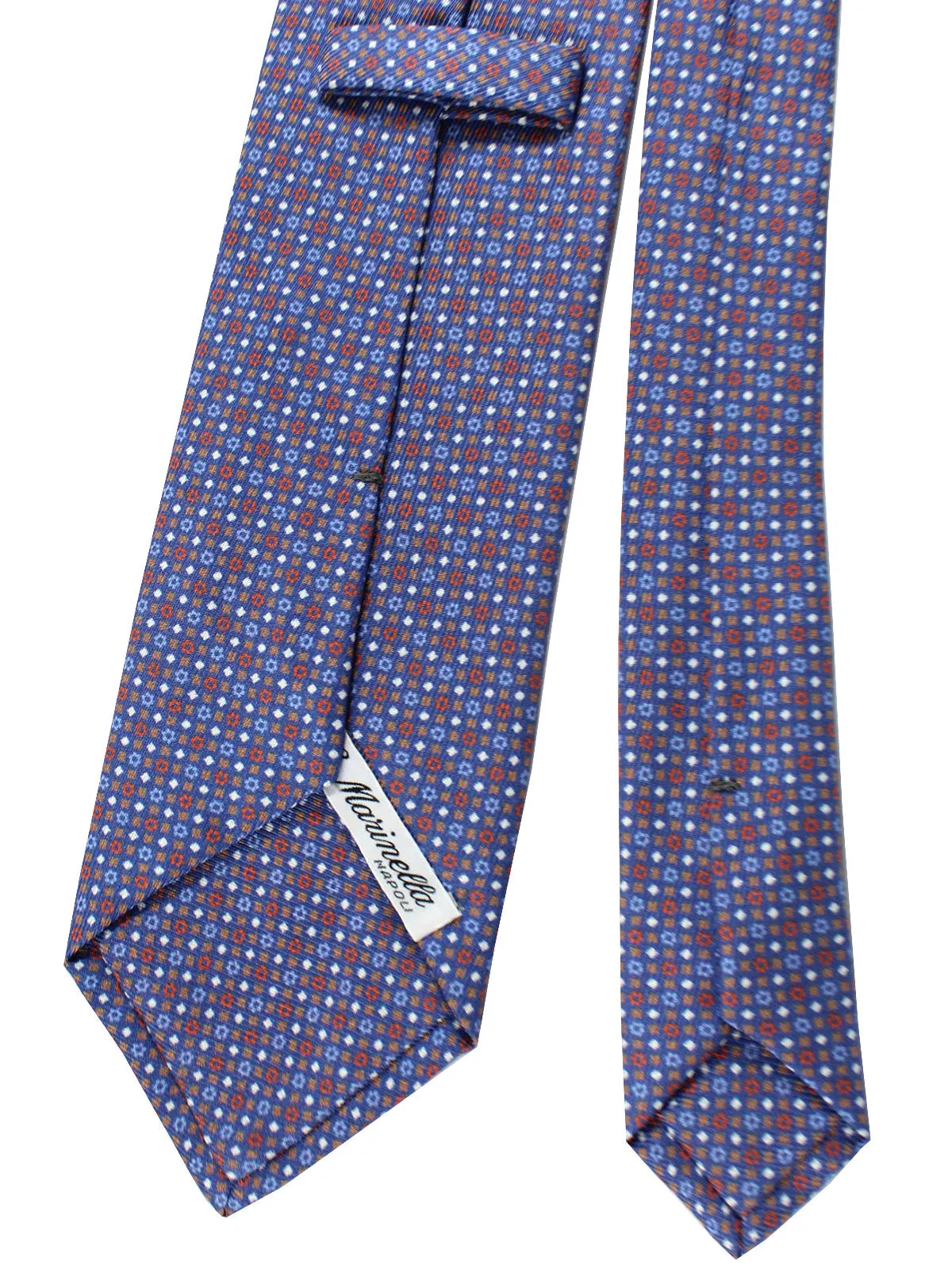 E. Marinella Tie Blue Geometric - Sartorial Hand Made Ties