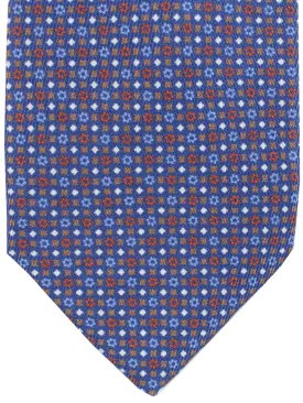 E. Marinella Tie Blue Geometric - Sartorial Hand Made Ties