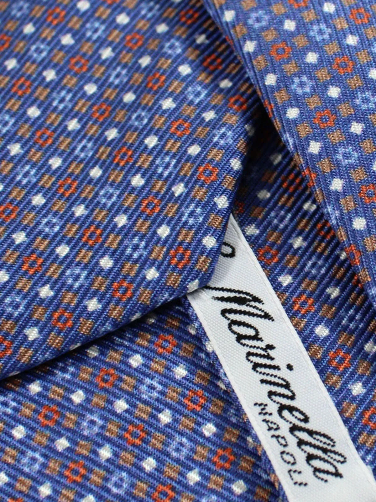 E. Marinella Tie Blue Geometric - Sartorial Hand Made Ties