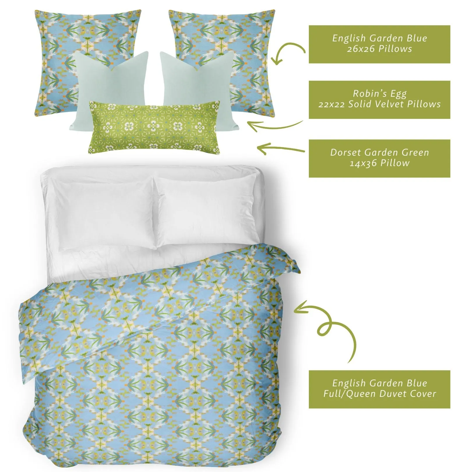 English Garden Blue Duvet Cover