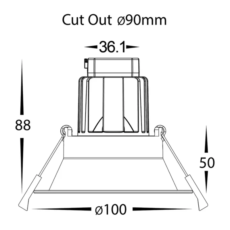 Fixed Round Deep Recessed LED Downlight | Large | Five Colour