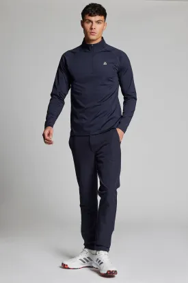 Fleece Back Slim Fit 1/4 Zip Top - Ace Navy