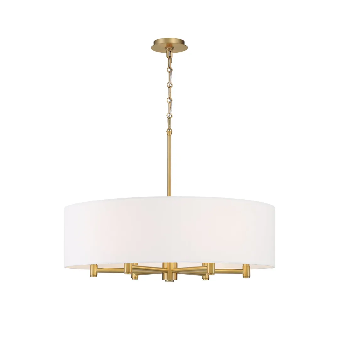 Flux 6 Light Chandelier - Brass