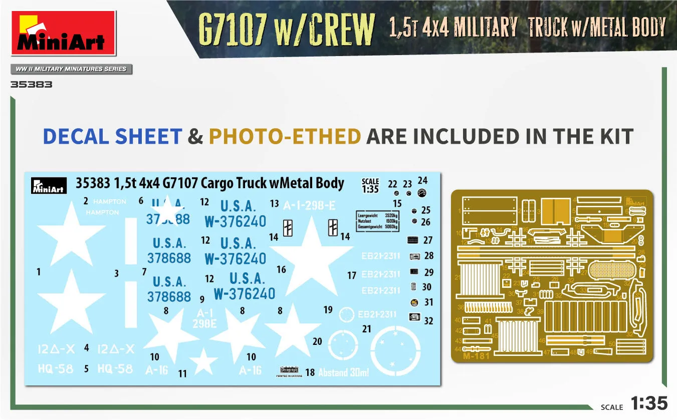 G7107 W/Crew 1,5T 4X4 Truck W/Metal Body (1/35)