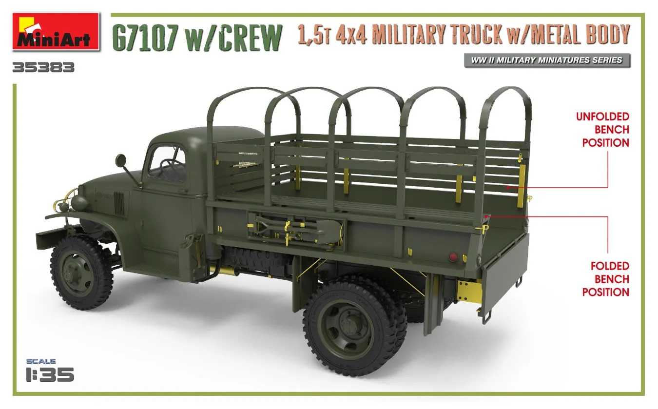 G7107 W/Crew 1,5T 4X4 Truck W/Metal Body (1/35)