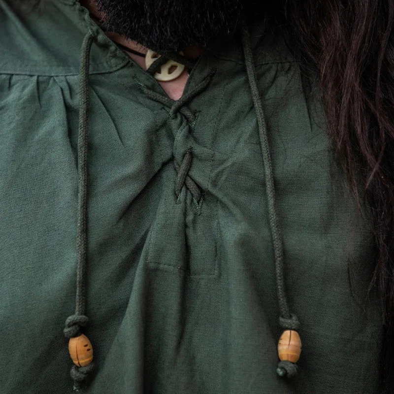 Green Wide Cut Medieval Shirt - Soft Cotton