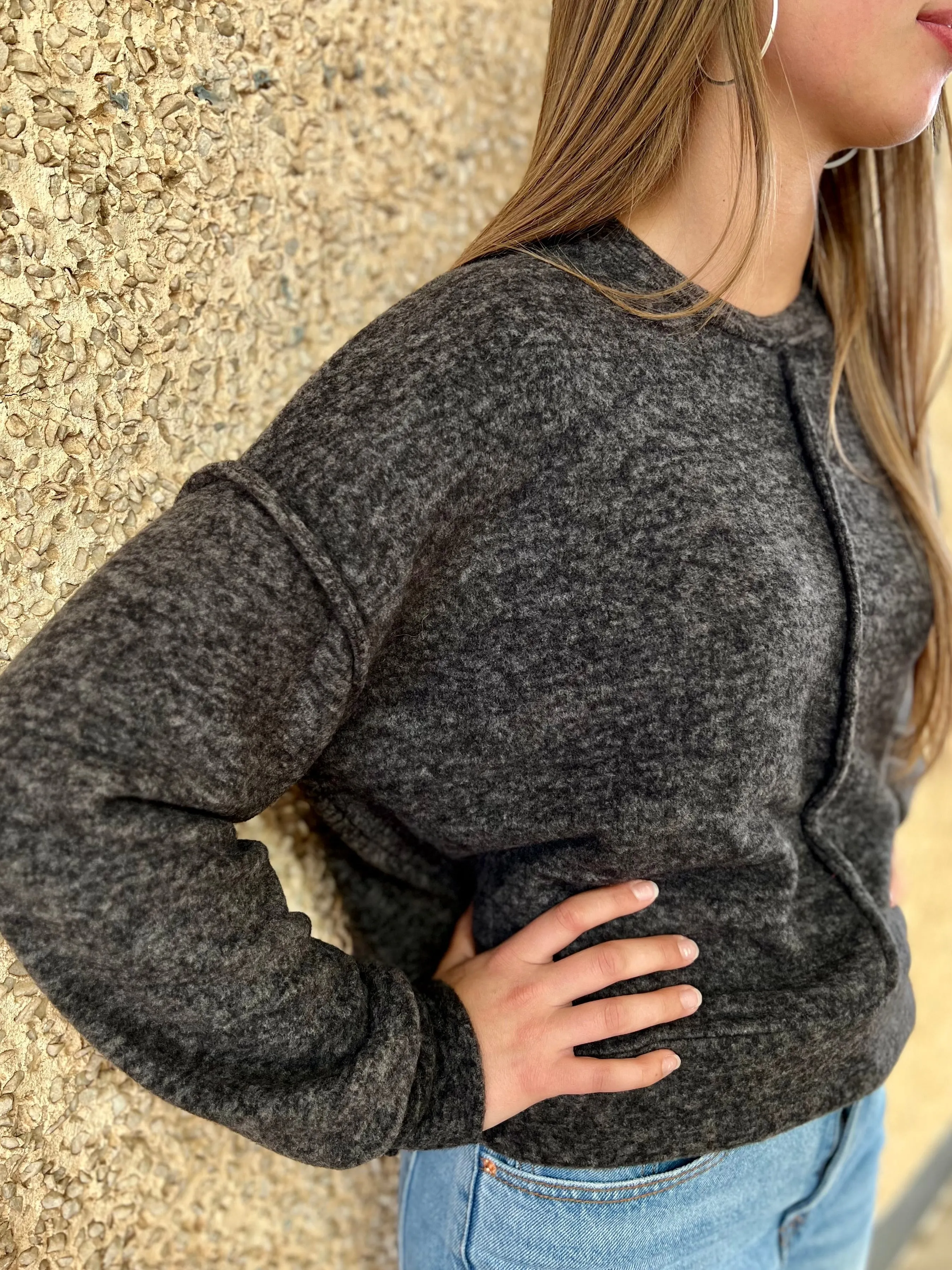 Grey Days Cropped Sweater