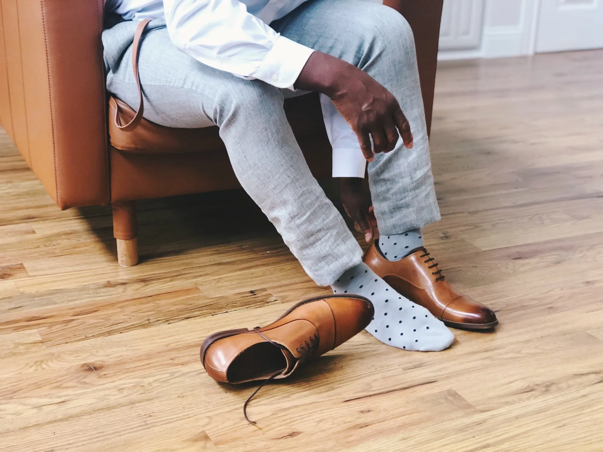 Grey with  Black Dots Socks