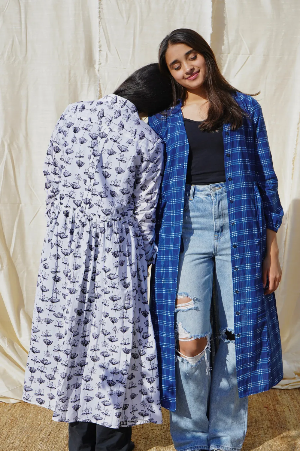 Indigo Blue Checkered Overlay