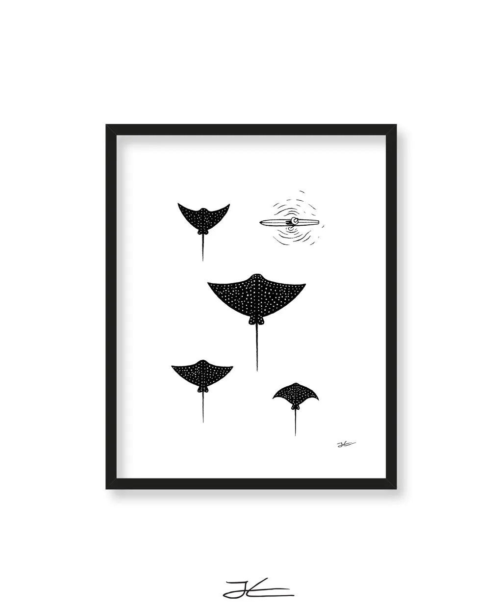 Inktober Manta - Print/ Framed Print