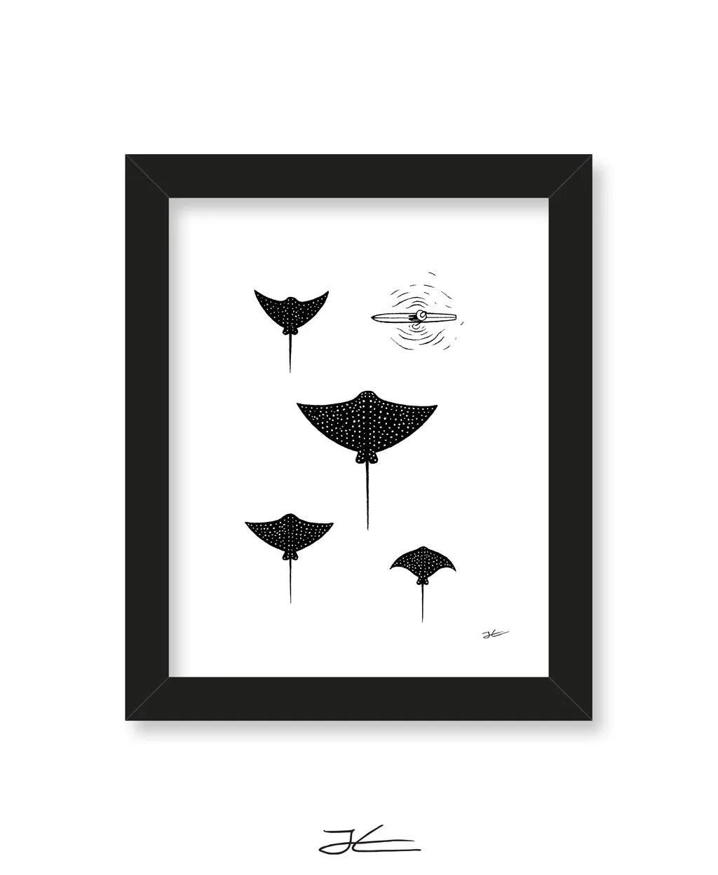 Inktober Manta - Print/ Framed Print