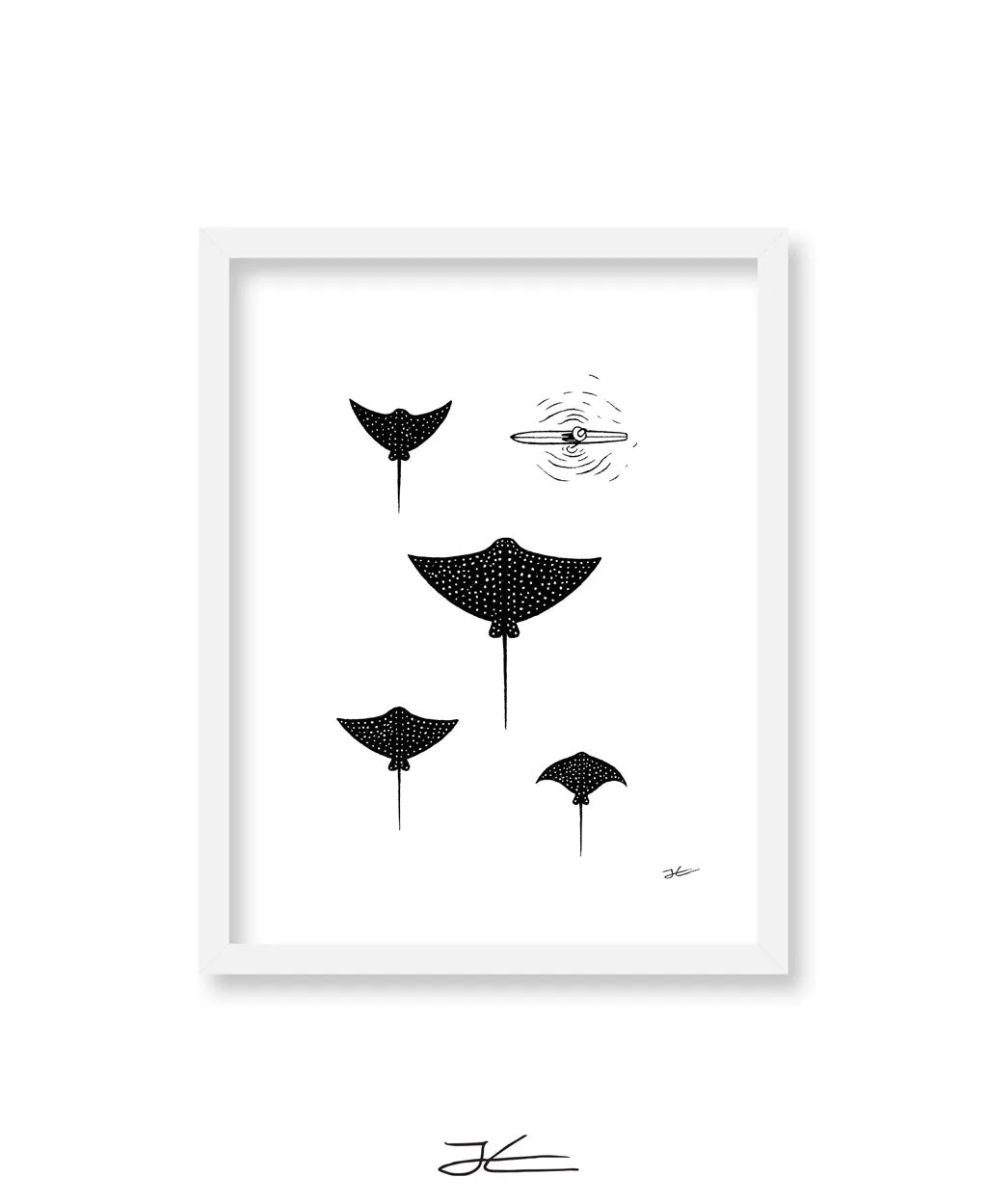 Inktober Manta - Print/ Framed Print