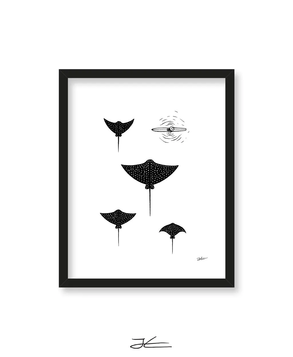 Inktober Manta - Print/ Framed Print