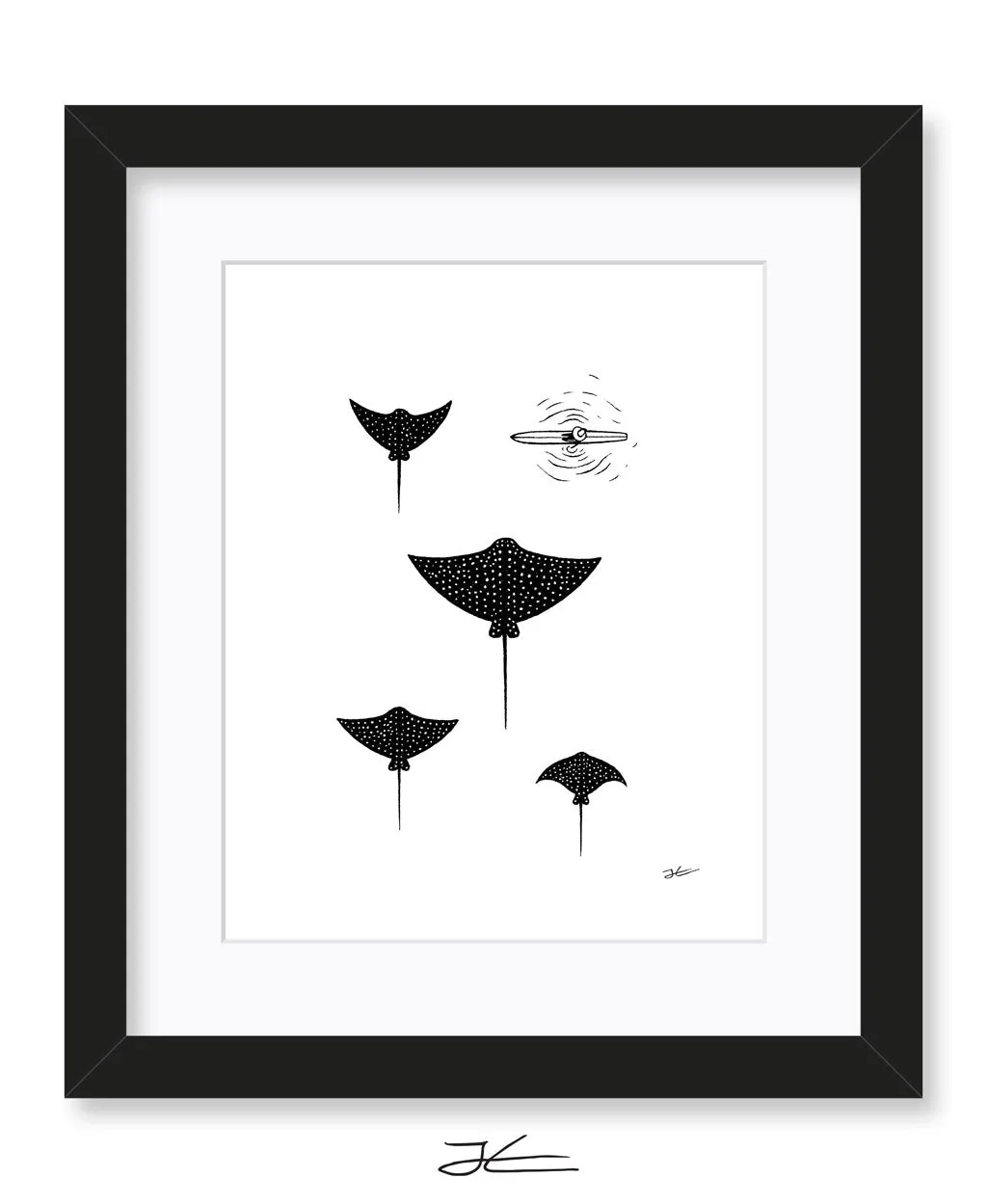 Inktober Manta - Print/ Framed Print