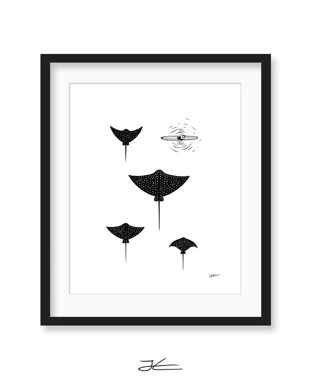 Inktober Manta - Print/ Framed Print