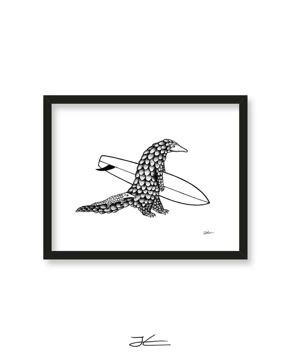 Inktober Pangolin - Print/ Framed Print