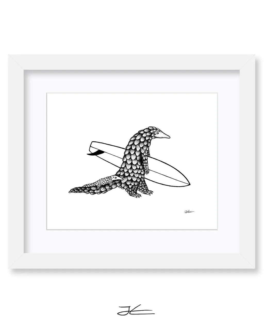 Inktober Pangolin - Print/ Framed Print