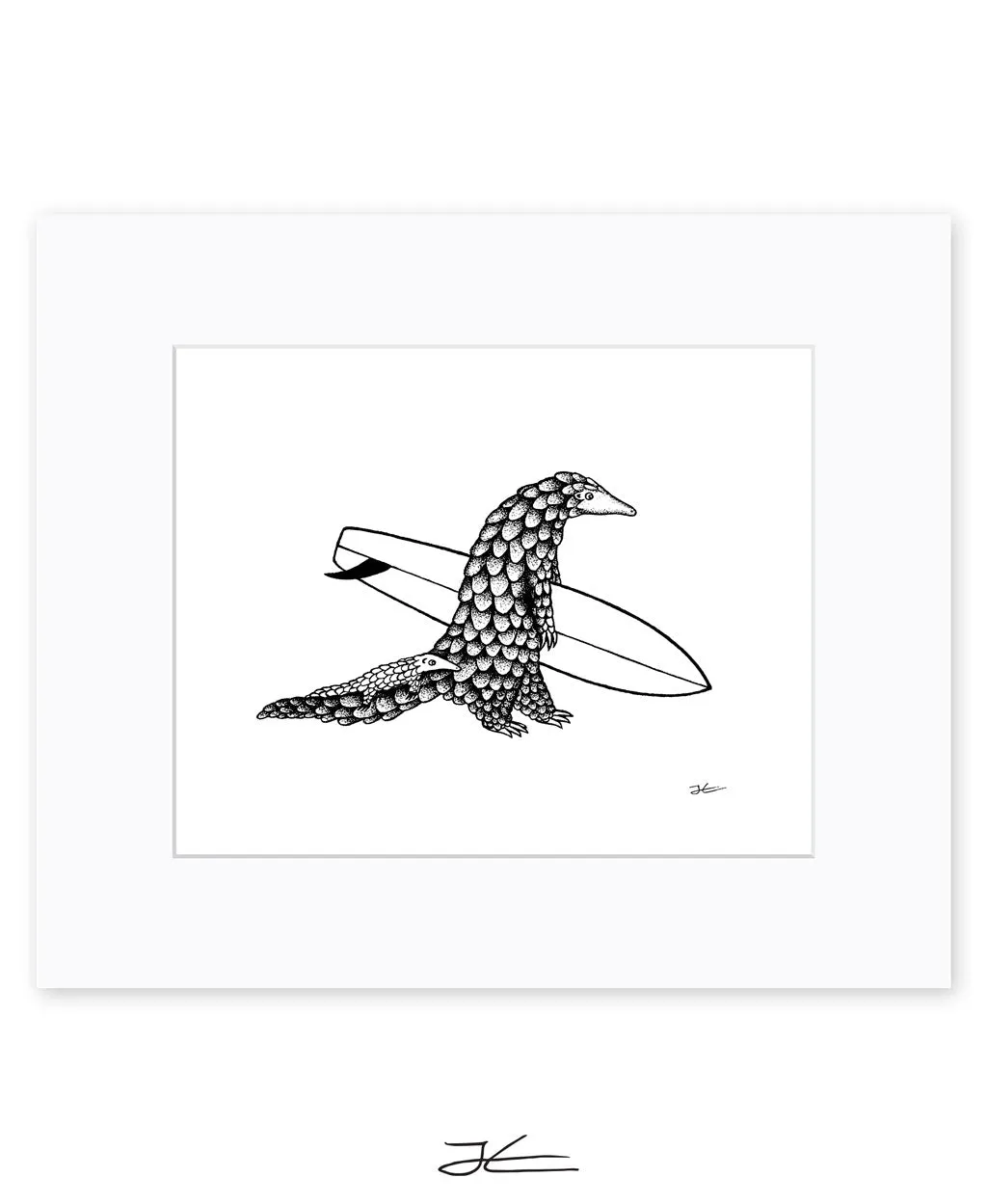 Inktober Pangolin - Print/ Framed Print