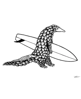 Inktober Pangolin - Print/ Framed Print