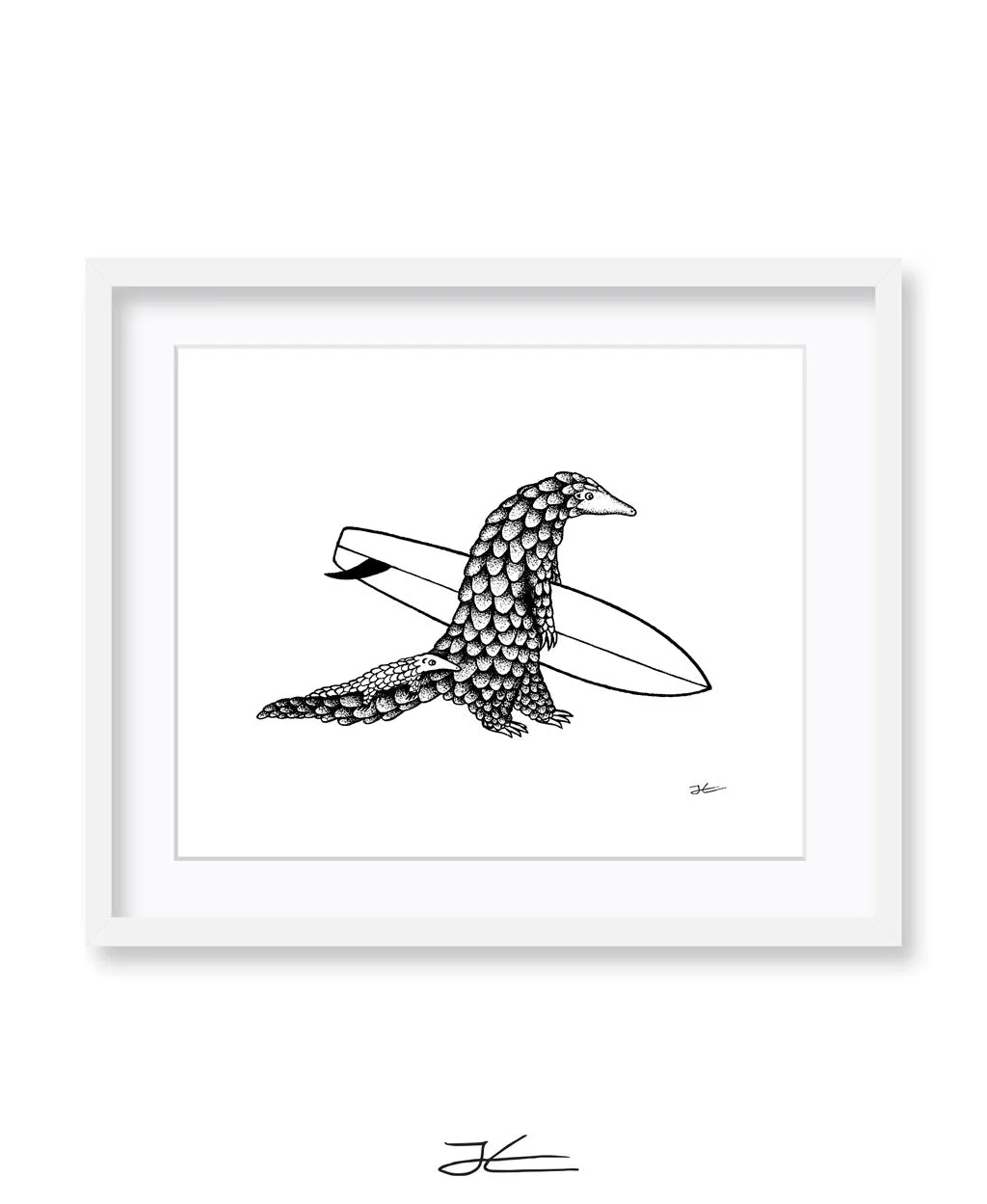 Inktober Pangolin - Print/ Framed Print