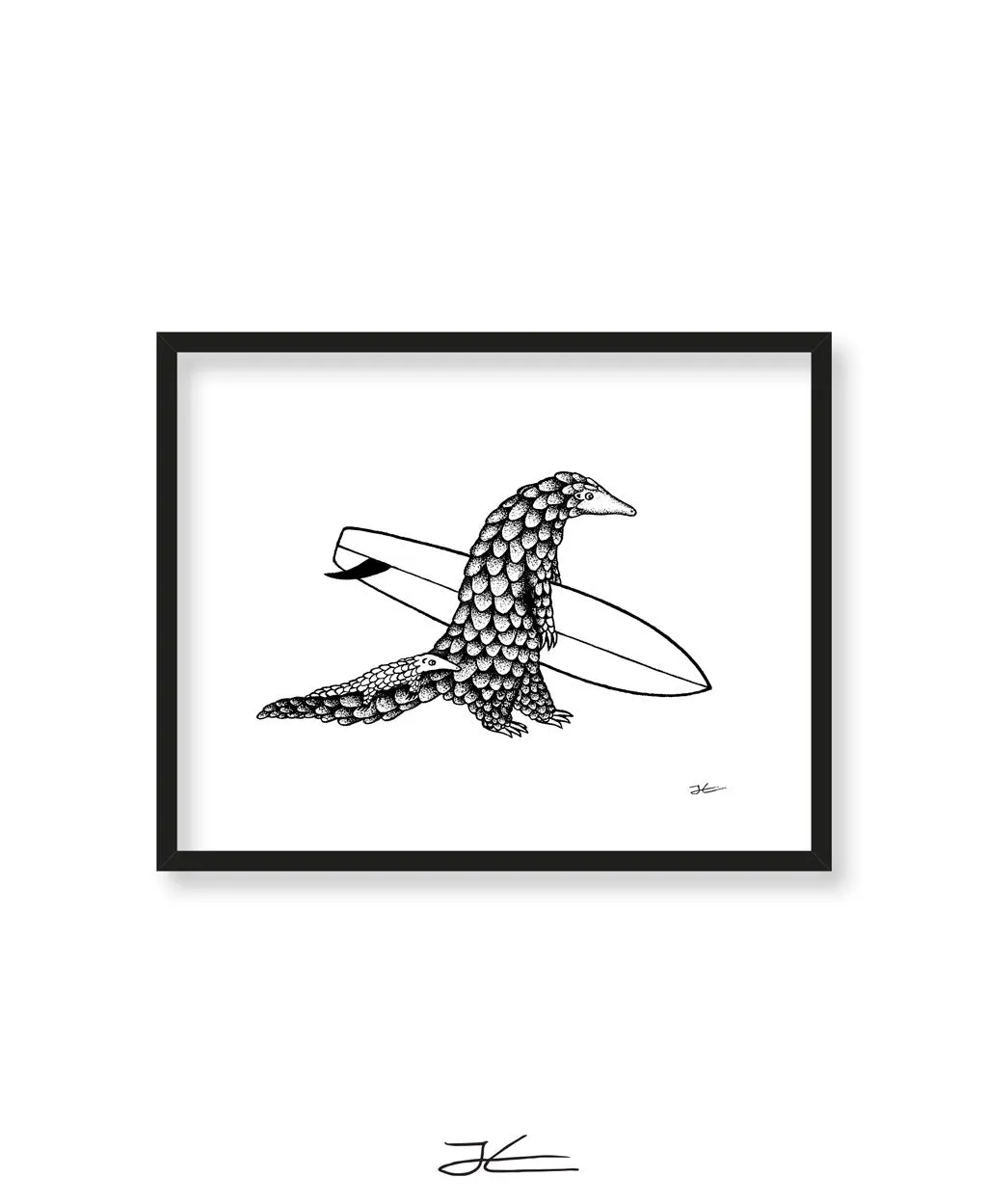 Inktober Pangolin - Print/ Framed Print