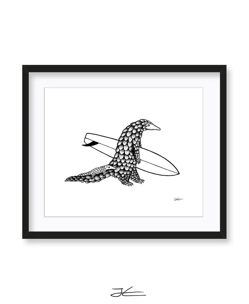 Inktober Pangolin - Print/ Framed Print