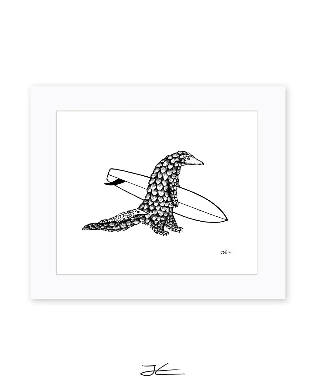 Inktober Pangolin - Print/ Framed Print