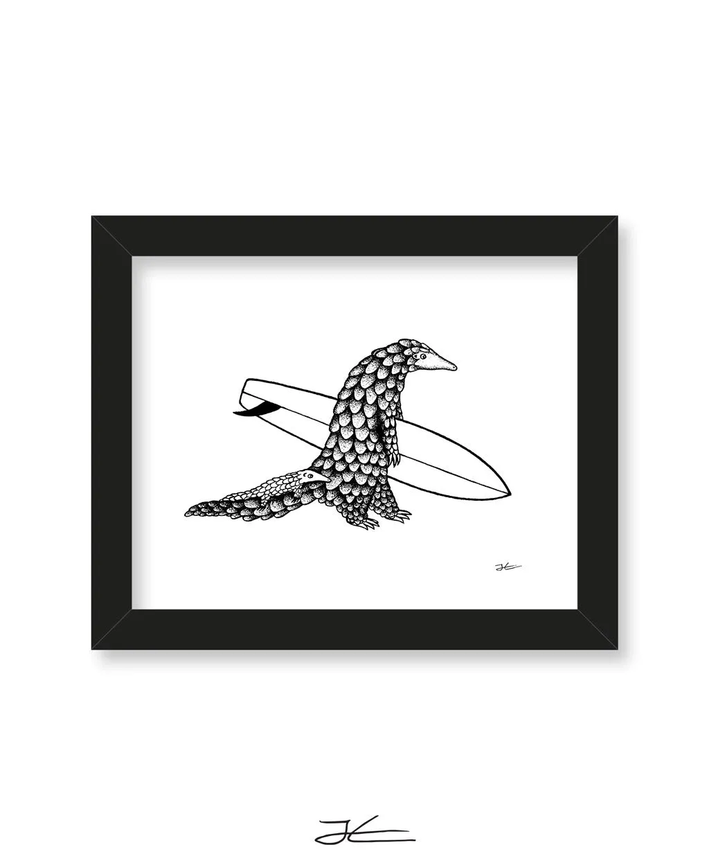 Inktober Pangolin - Print/ Framed Print