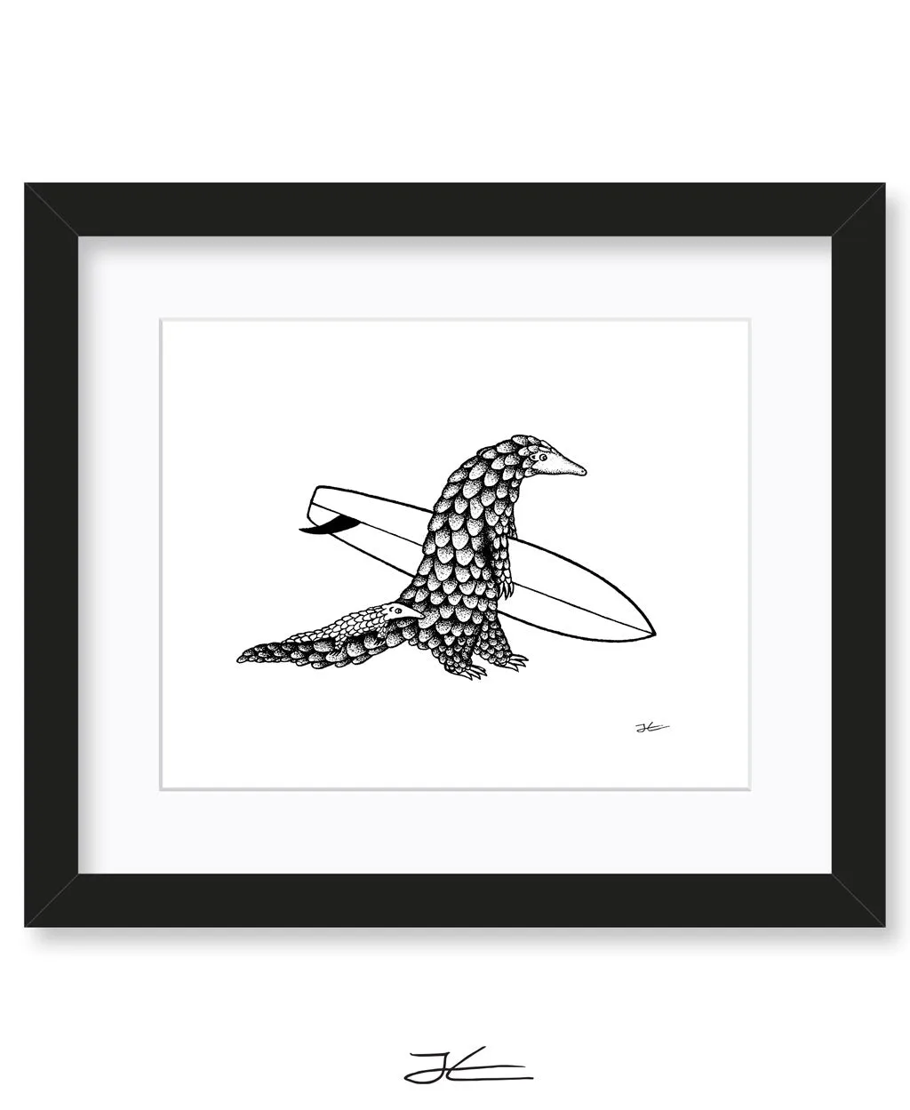 Inktober Pangolin - Print/ Framed Print