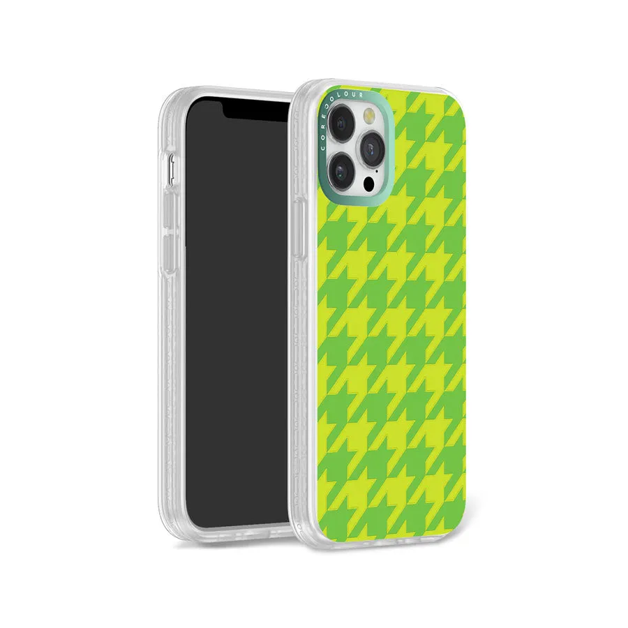 iPhone 12 Pro Green Houndstooth Phone Case Magsafe Compatible