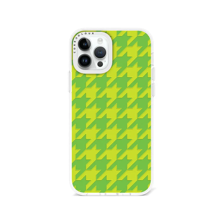 iPhone 12 Pro Green Houndstooth Phone Case Magsafe Compatible