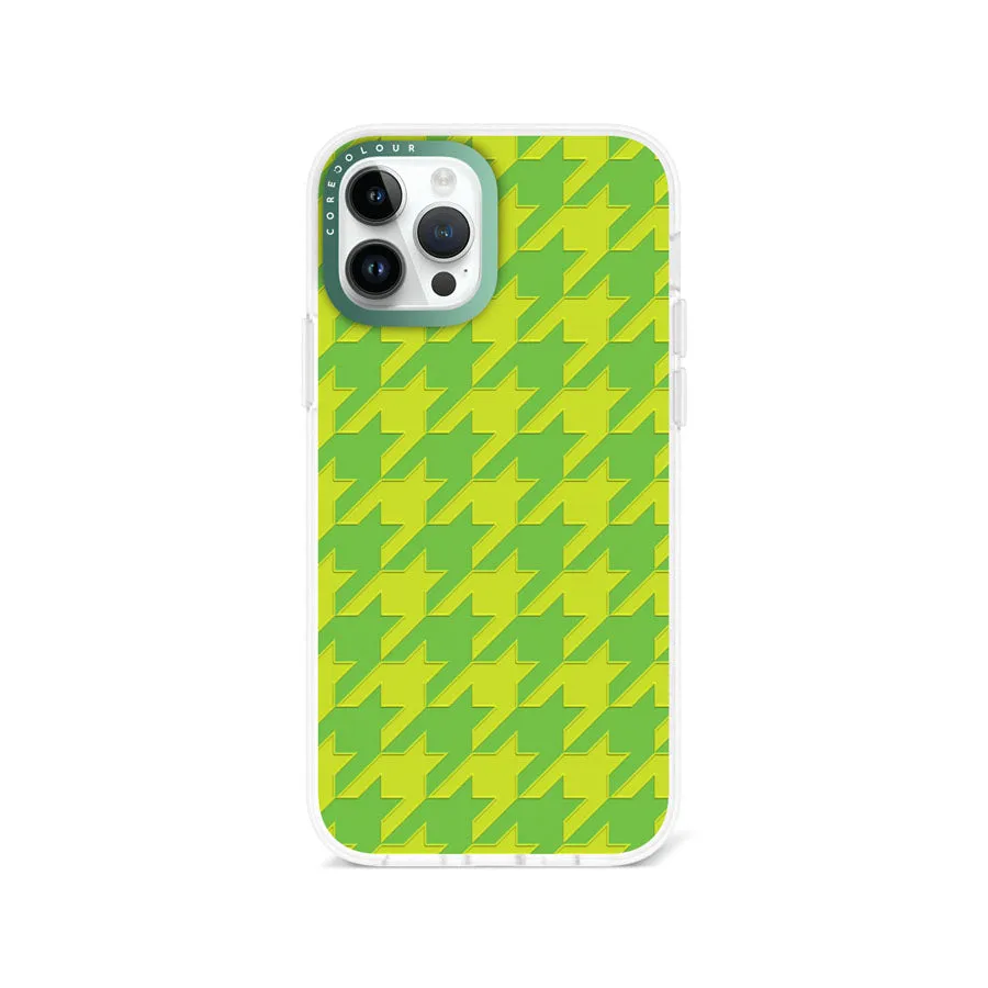 iPhone 12 Pro Green Houndstooth Phone Case Magsafe Compatible