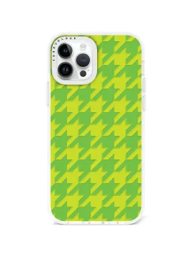 iPhone 12 Pro Green Houndstooth Phone Case Magsafe Compatible