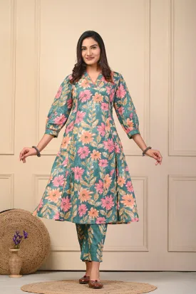 Jaipuri Print Kurti Pant Set