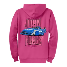 John Force Pink Full Color Zip-Up Sweatshirt