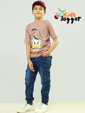 KIDS Denim Jogger with Rib - Stretchable Jeans for a Clean and Stylish Look - ₹399