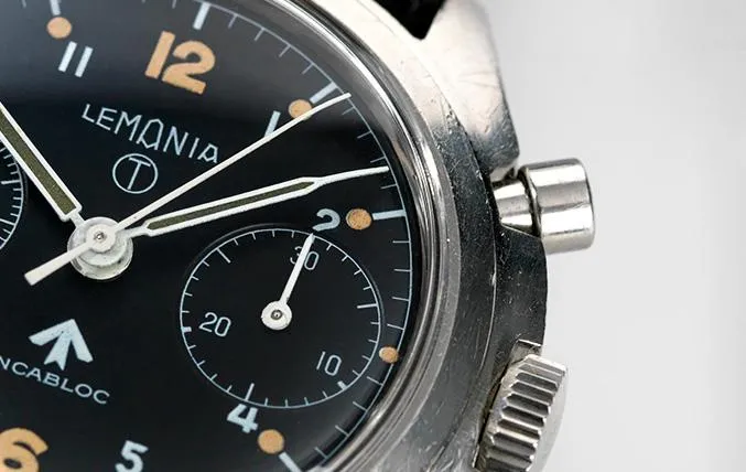 Lemania Chronograph Issued to the Royal Air Force Mono Pusher