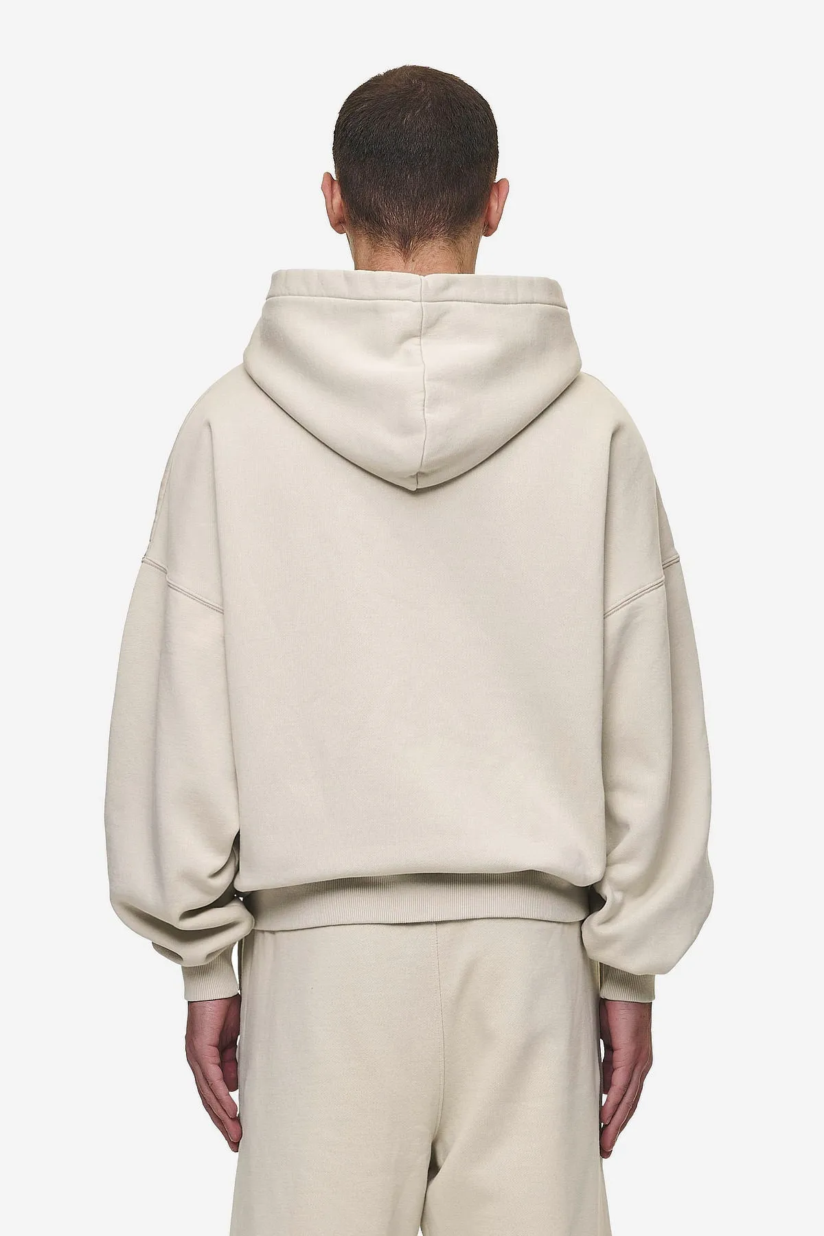 Leono Boxy Hoodie Washed Light Beige Virtual Pink Gum