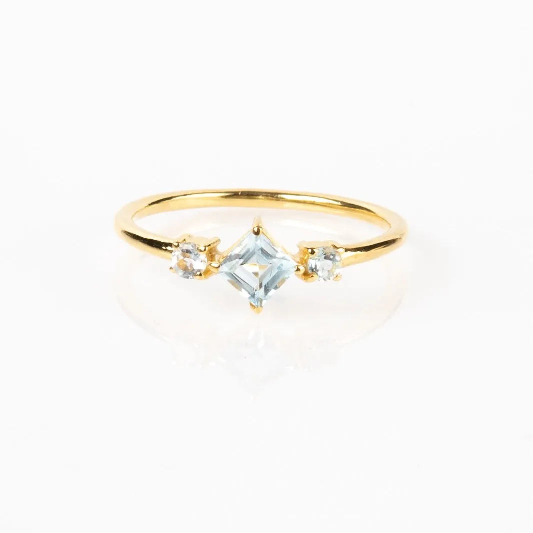 Light Blue Topaz Princess Ring