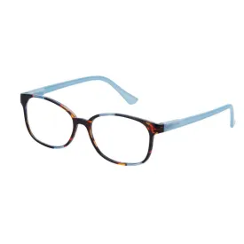 Lira Reader in light blue/tortoise Strength 1.50