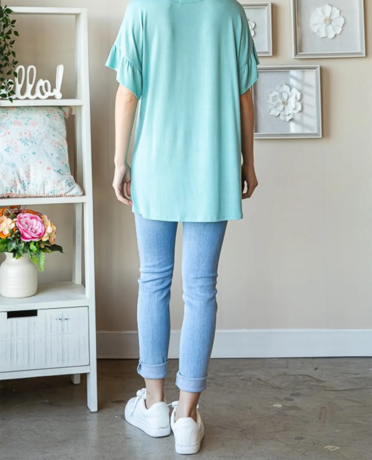 Mama Dolman Short Sleeve Round Neck Top