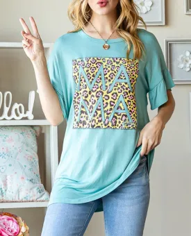 Mama Dolman Short Sleeve Round Neck Top