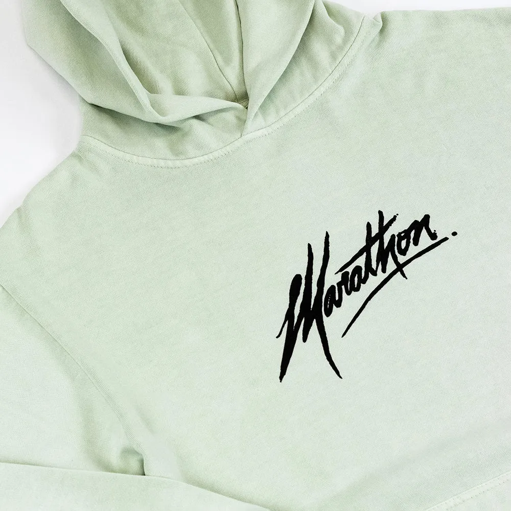 Marathon Script Signature Hoodie - Pistachio/Black