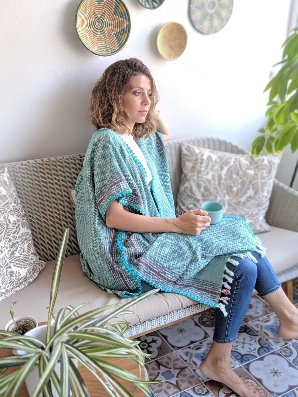 MATIA Stitched Kaftan Green