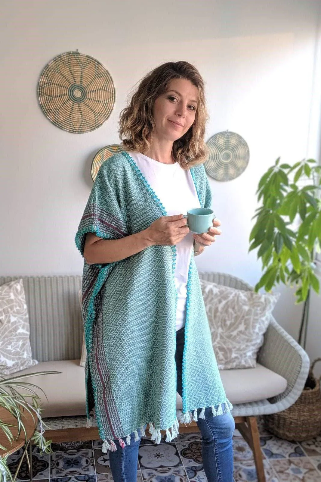 MATIA Stitched Kaftan Green