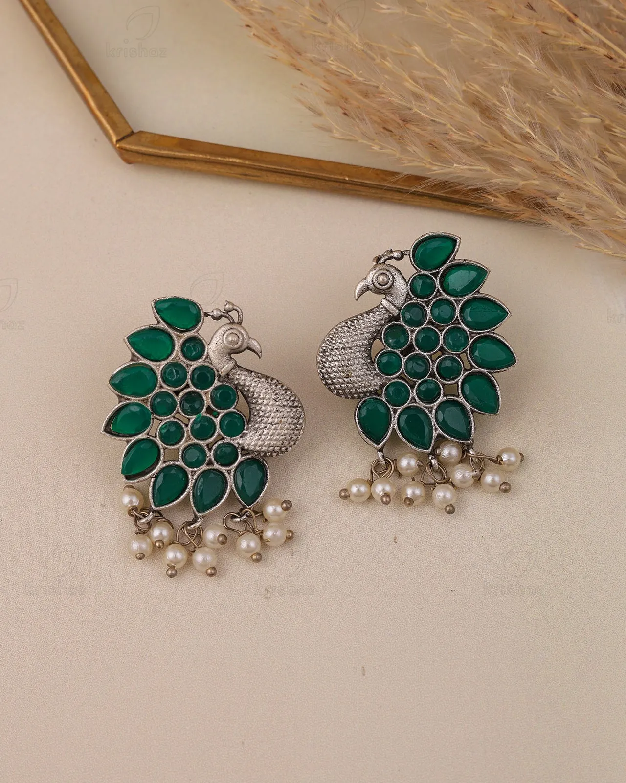 Maurya Peacock Stud Earrings - wxo