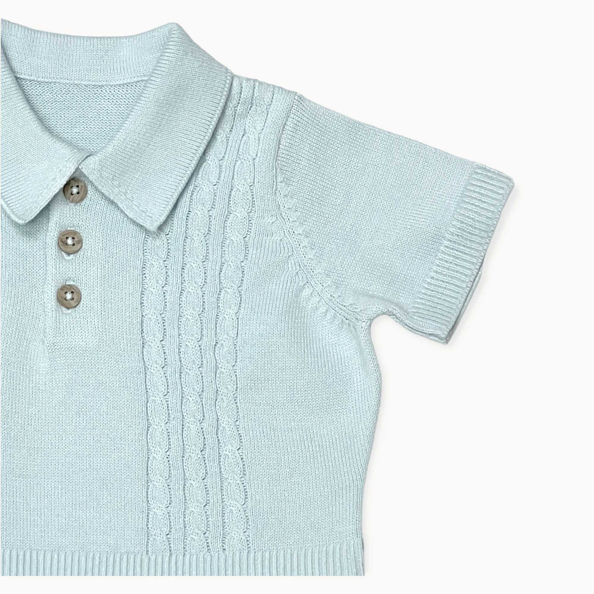 Milan Collar & Cable Knit Baby Bodysuit (Organic) - 2 Colors