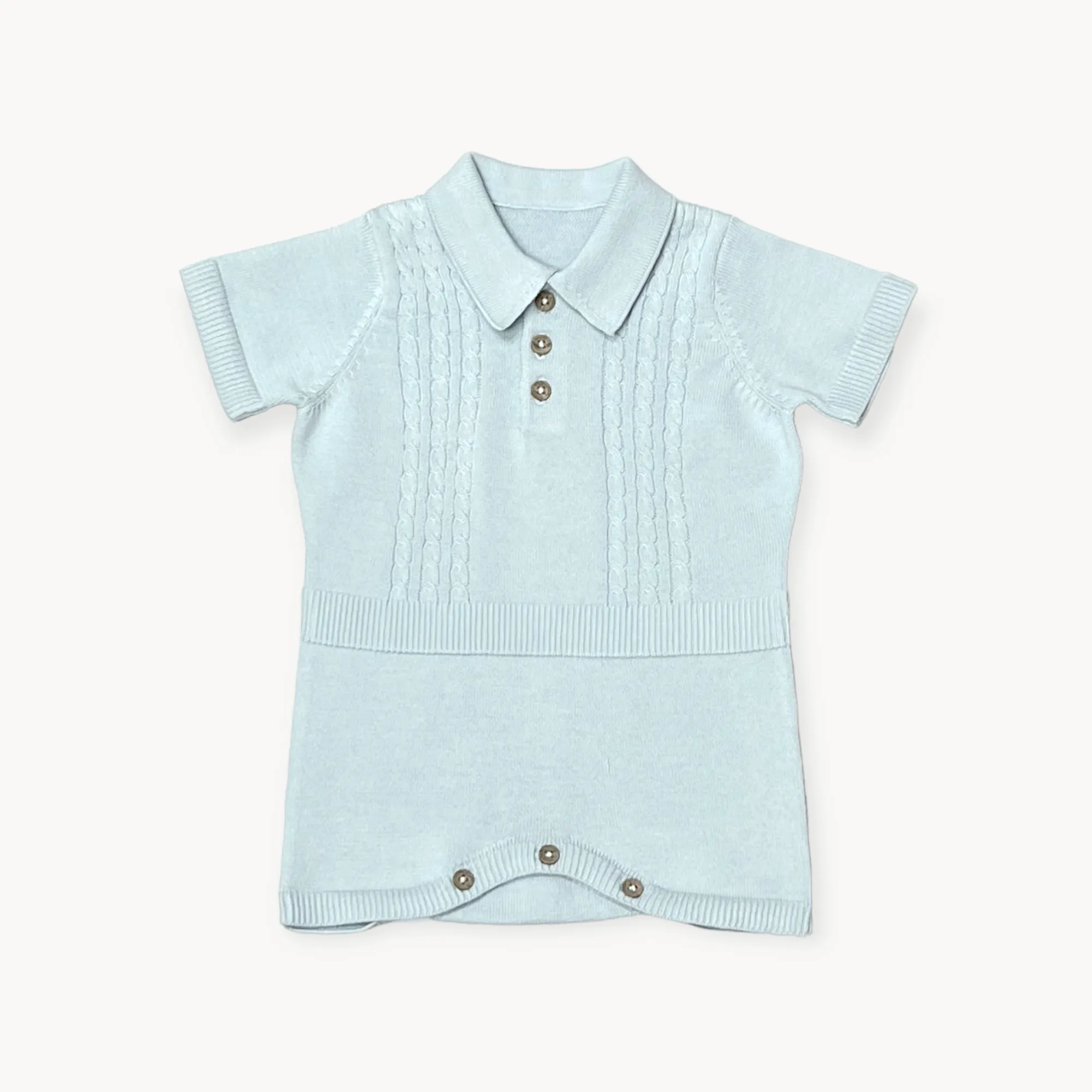 Milan Collar & Cable Knit Baby Bodysuit (Organic) - 2 Colors