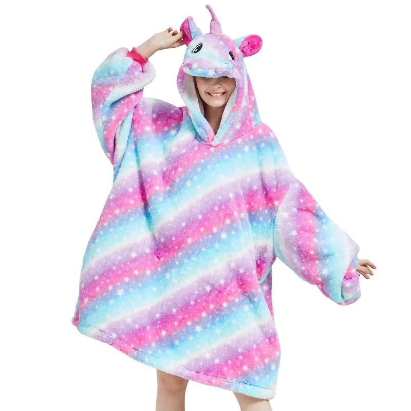 My Snuggy - Adult Galaxy Starry Sky Unicorn Hoodie Blanket