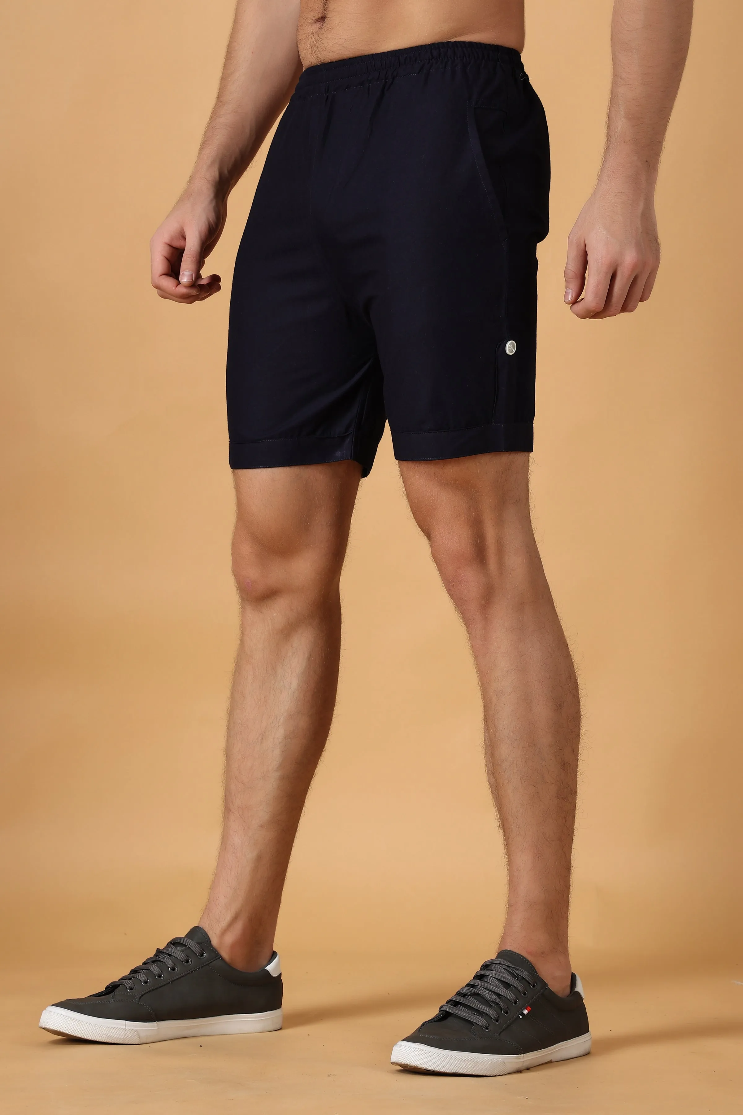 Navy Cotton Shorts